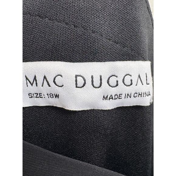 Mac Duggal Black One Shoulder Ruched Embellished Gown Size 18W NWT Formal - Picture 8 of 8